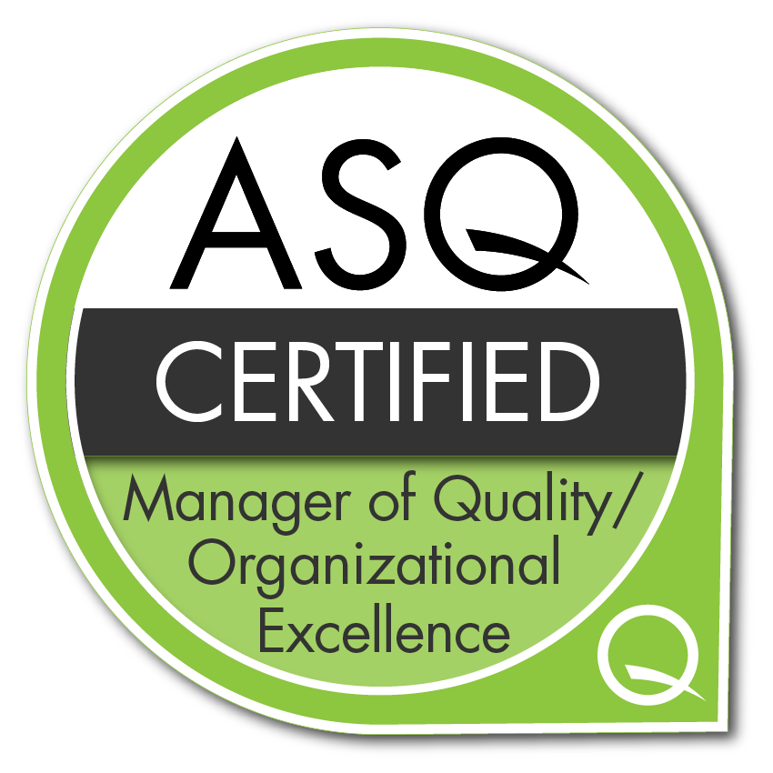 ASQ Certified Manager of Quality Organizational Excellence badge
